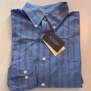 Roundtree & Yorke Classic Blue and White Striped Shirt